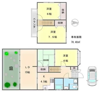 京都府京都市左京区岩倉三宅町【一戸建】の間取り