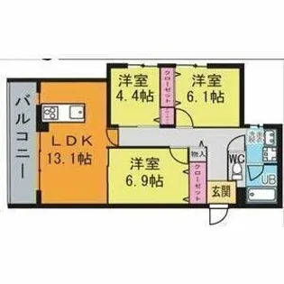 ペル・マアト【3階】の間取り