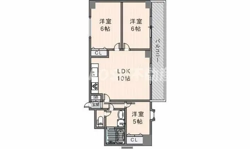LakiaMaison瓢箪山【101号室】の間取り