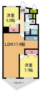 グローバル西宮【3階】の間取り