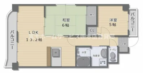 クレール・ヴィル【4階】の間取り