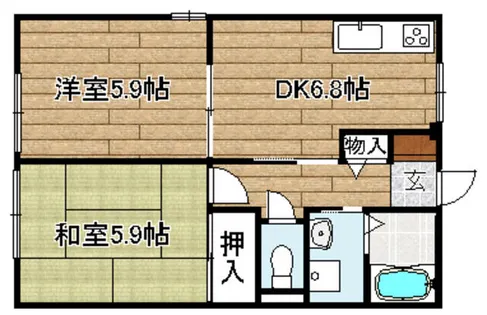 パストラルハイツ【105号室】の間取り