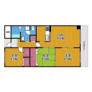 メゾンドール富田林【7階】の間取り