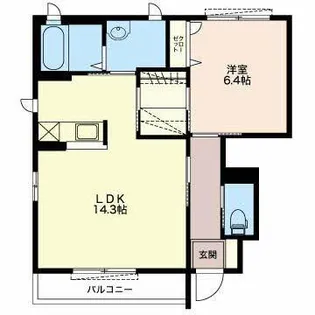 ディアコート蔵子7 B【102号室】の間取り