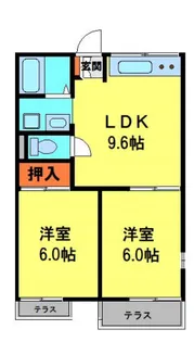 グランビューB棟【1階】の間取り