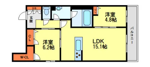 モンターニュ カメリア【2階】の間取り