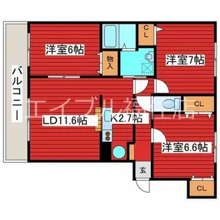 サンライト西岡Ⅱ【4階】の間取り