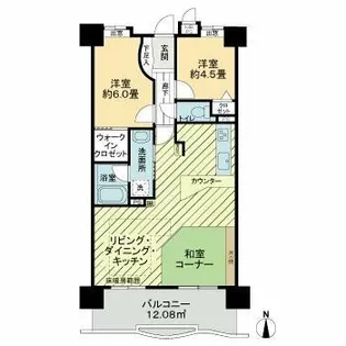 ライオンズシティ金山【4階】の間取り