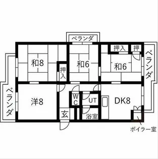 東山元町住宅 2号棟【3階】の間取り