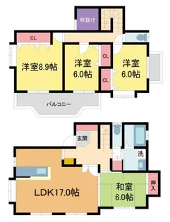 兵庫県西宮市神園町【一戸建】の間取り