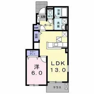 ペシェ ロッソⅠ【1階】の間取り