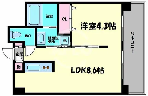 アニマーレ長堀【7階】の間取り