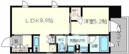 パークアクシス心斎橋【13階】の間取り
