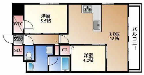 プレサンス ロジェ 丸の内 CENTRAL CASA【13階】の間取り