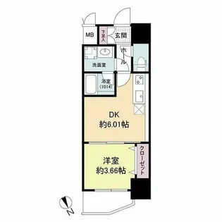 ブランシエスタ天満【9階】の間取り