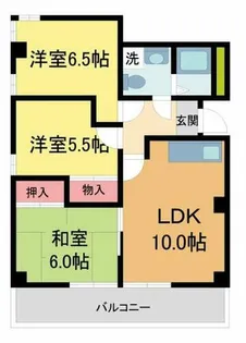 北広田ヒルサイドテラス【201号室】の間取り
