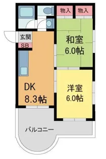 第2庭園ハイツ【2階】の間取り