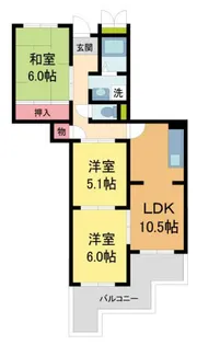 ハイツ栄光【203号室】の間取り