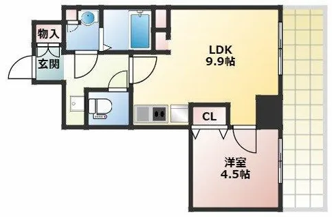 TOPAZ江坂【10階】の間取り