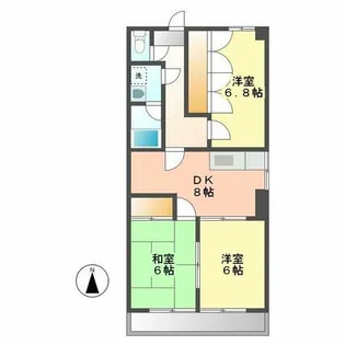 メゾン花咲【1階】の間取り