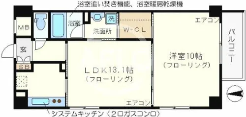 クレオ北堀江【5階】の間取り