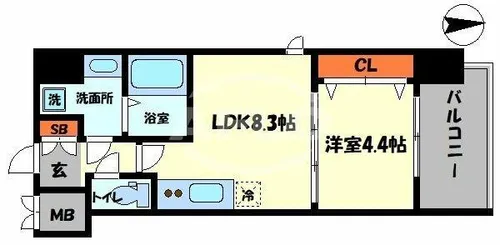 SPLENDIDE NAMBAⅢ【8階】の間取り