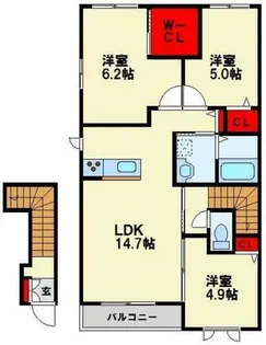 シャンティ C棟【2階】の間取り