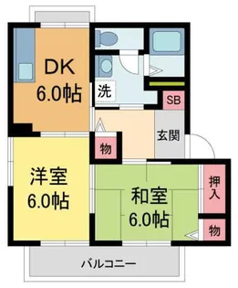 甲陽パンションA棟【2階】の間取り