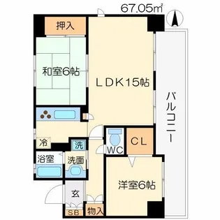 ウェルホームズ中之島北【2階】の間取り