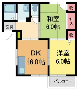 ドミール伏原【201号室】の間取り
