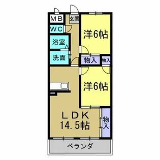 ドルチェ富貴ノ台S棟・N棟【N102号室】の間取り
