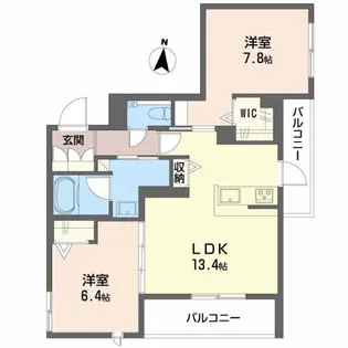シャーメゾン朔OKAMOTO【201号室】の間取り