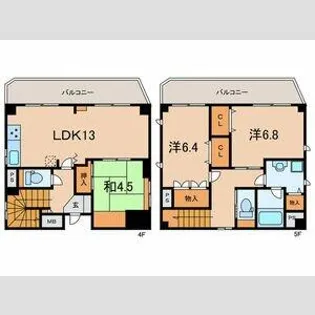 六甲グランフォーレ【401号室】の間取り