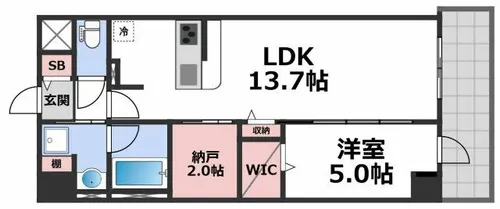 グランパール森ノ宮【2階】の間取り