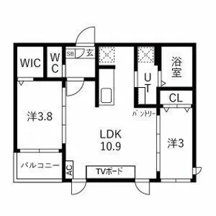 Tidy大江【302号室】の間取り