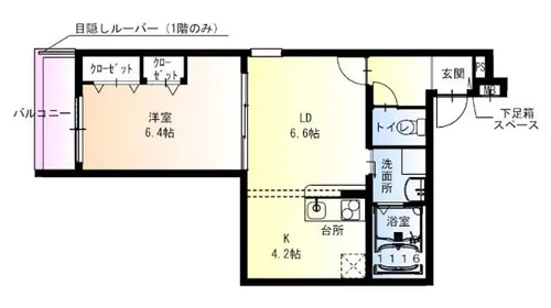 フジパレス御影本町【1階】の間取り