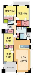 パークシュロス芦屋【304号室】の間取り