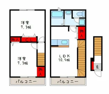 ラ・フル-ル【2階】の間取り