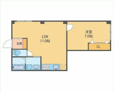 ブルーム楽音寺【1階】の間取り