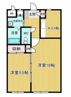 コーポラス丸山公園【205号室】の間取り