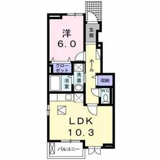 アイランド花月 Ⅱ【1階】の間取り