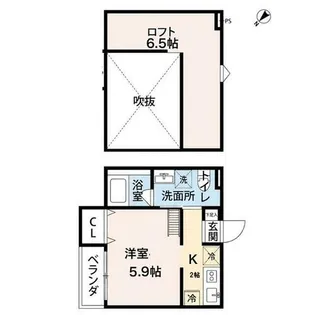 カーサブルーノ萩原天神【2階】の間取り