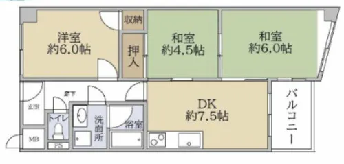 フリーディオ富田林【2階】の間取り