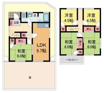 兵庫県西宮市甲陽園東山町【一戸建】の間取り