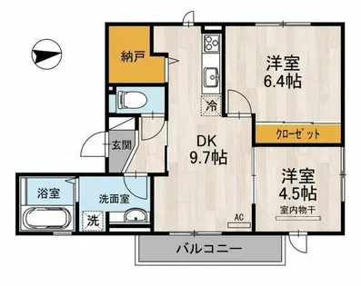 カーサウィステリア【1階】の間取り