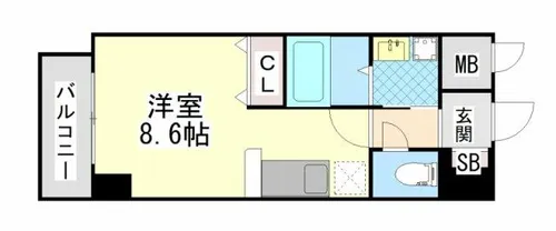 ONLYONE灘南通【3階】の間取り
