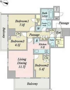 ウエリス覚王山法王町【2階】の間取り