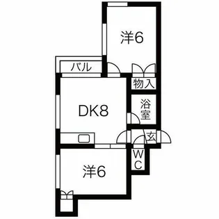 アンビションサッポロエスト【1階】の間取り