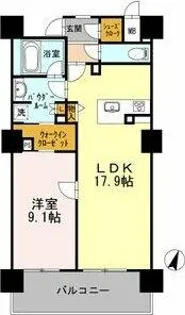 ロイヤルパークスERささしま SOUTH【9階】の間取り