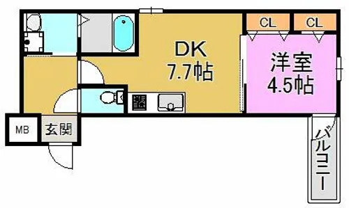 フジパレス森河内西Ⅱ番館【1階】の間取り